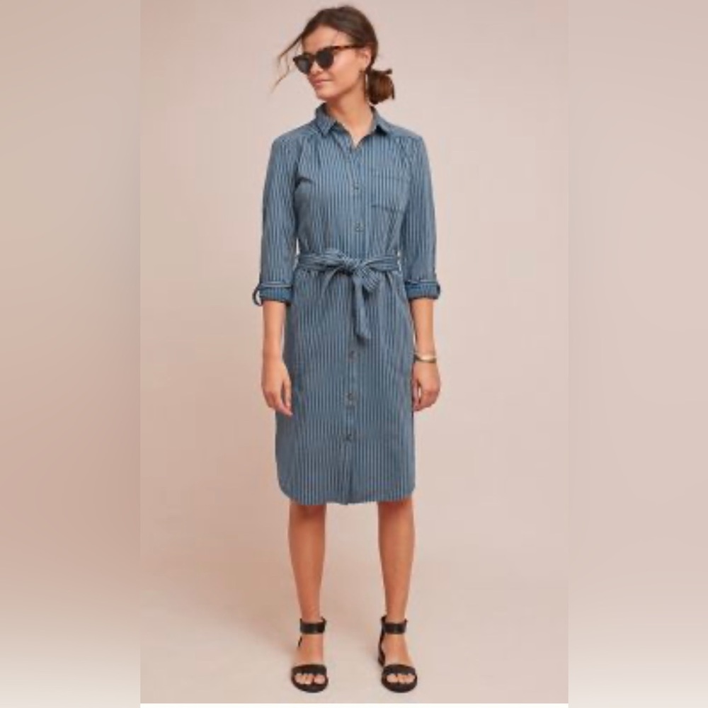 Anthropologie striped shirt dress